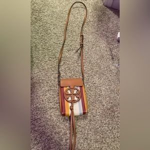 tory burch multicolor stripe phone purse.